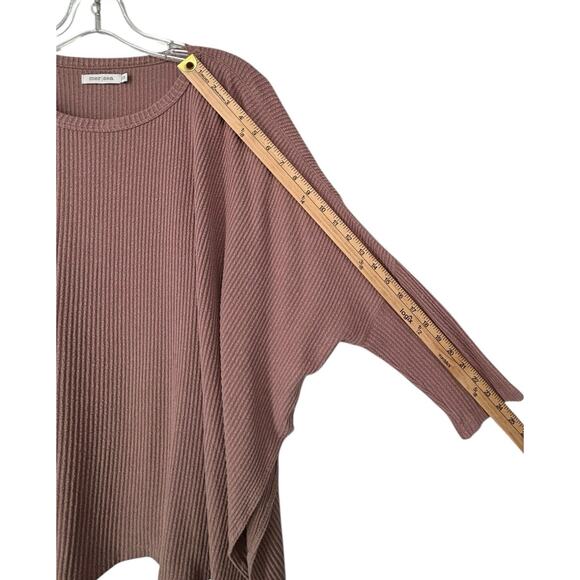 Mersea Oversized Ribbed Top Drop Shoulder Soft Cozy One Size Split Sides Boxy - Picture 5 of 10